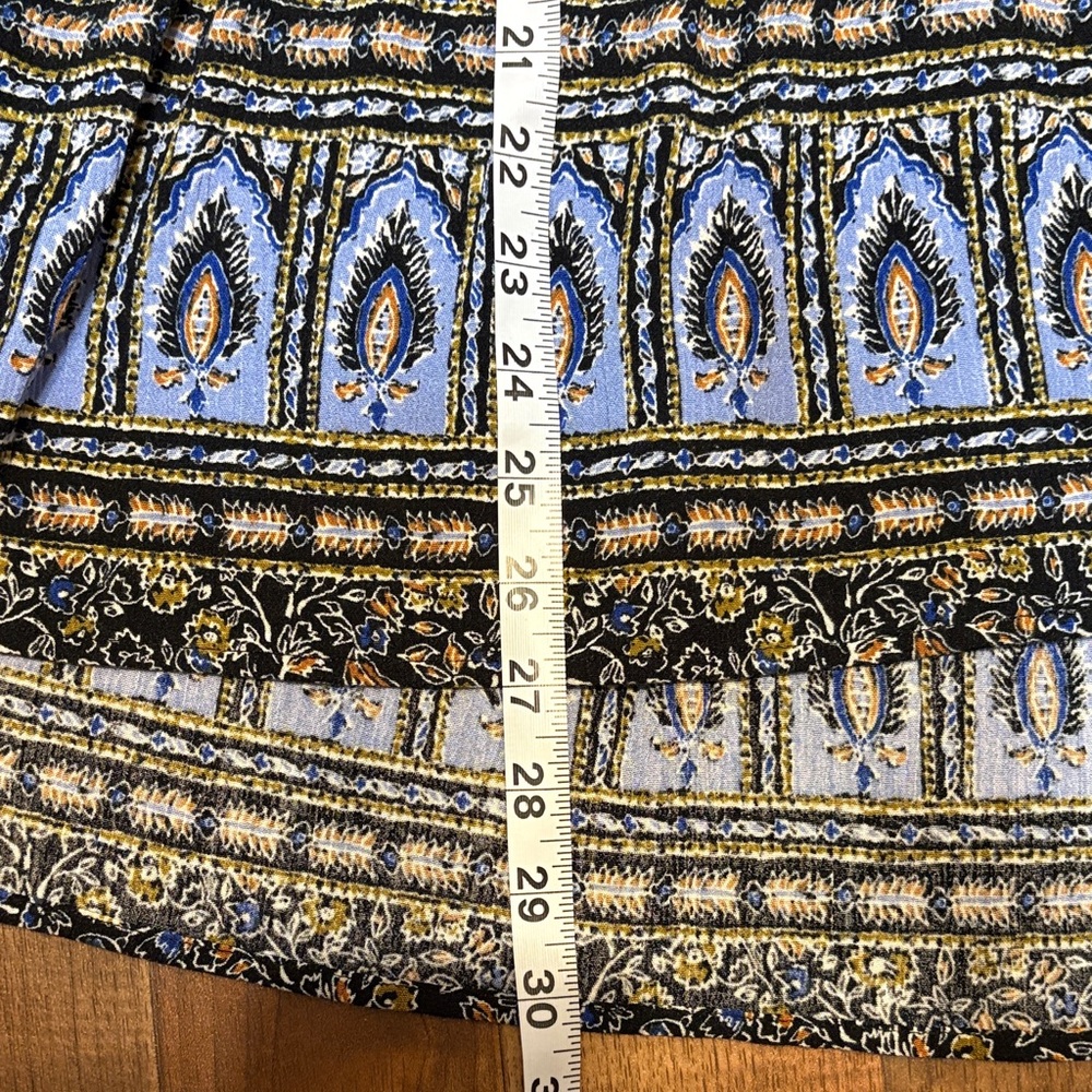 Free People Black and Blue Patterned Blouse - Picture 14 of 16